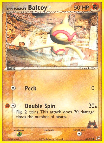 60, Common, EX: Team Magma vs Team Aqua, Fighting, Grass[×2], Normal, Reverse Holofoil Team Magma's Baltoy (60/95) [EX: Team Magma vs Team Aqua] - Trading Card World