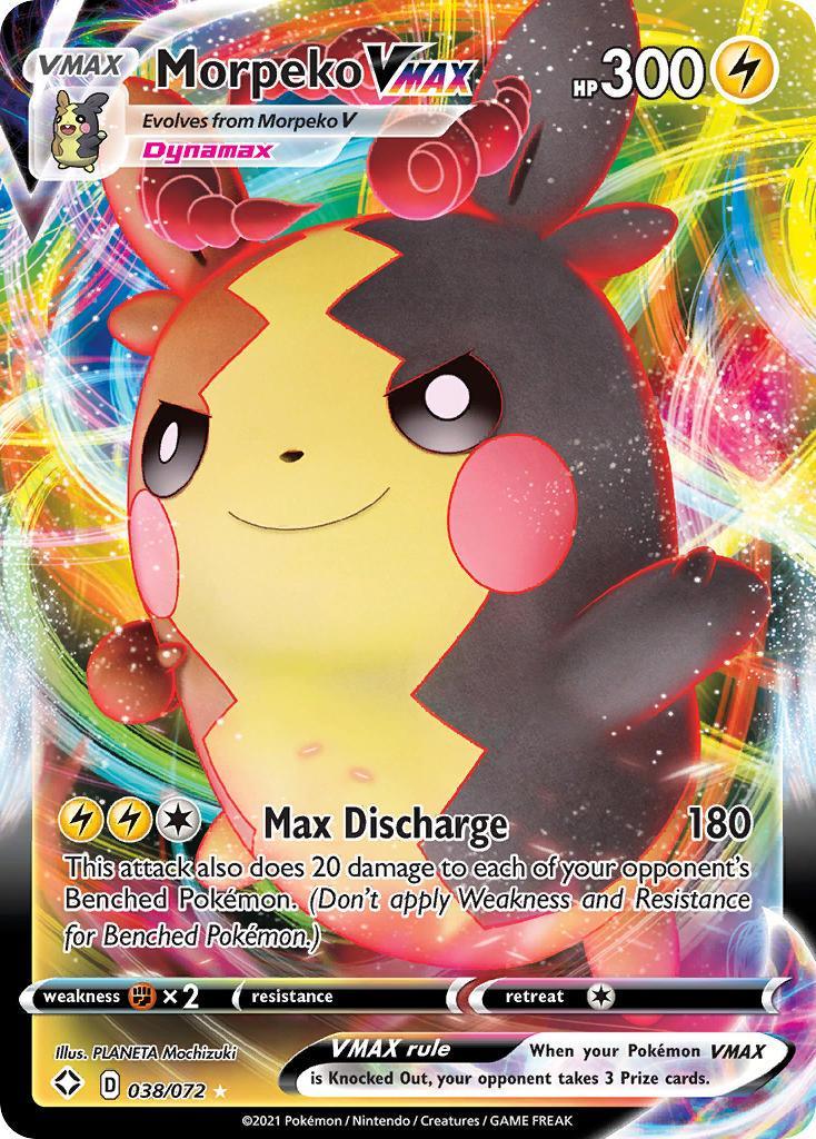 038, Fighting[×2], Holofoil, Lightning, Sword & Shield: Shining Fates, Ultra Rare Morpeko VMAX (038/072) [Sword & Shield: Shining Fates] - Trading Card World