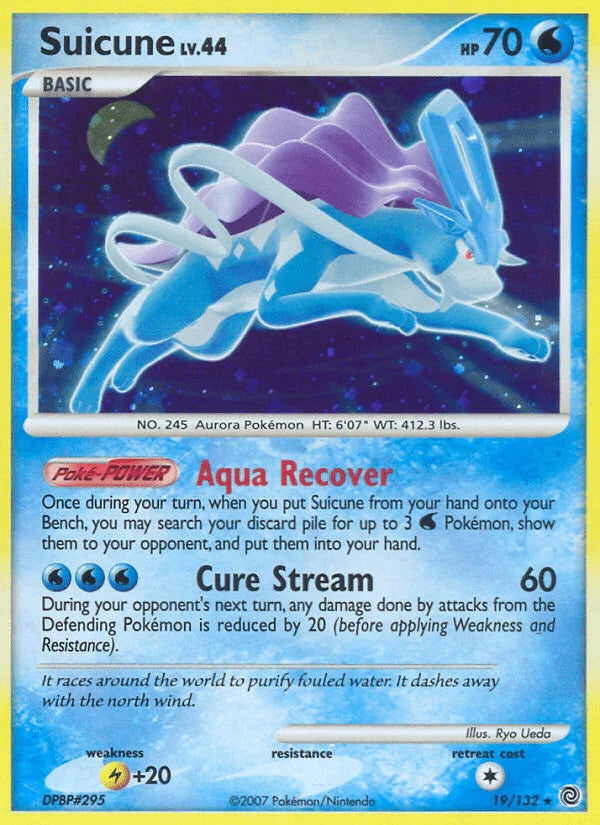 19, Diamond & Pearl: Secret Wonders, Holo Rare, Holofoil, Lightning[+20], Reverse Holofoil, Water Suicune (19/132) [Diamond & Pearl: Secret Wonders] - Trading Card World