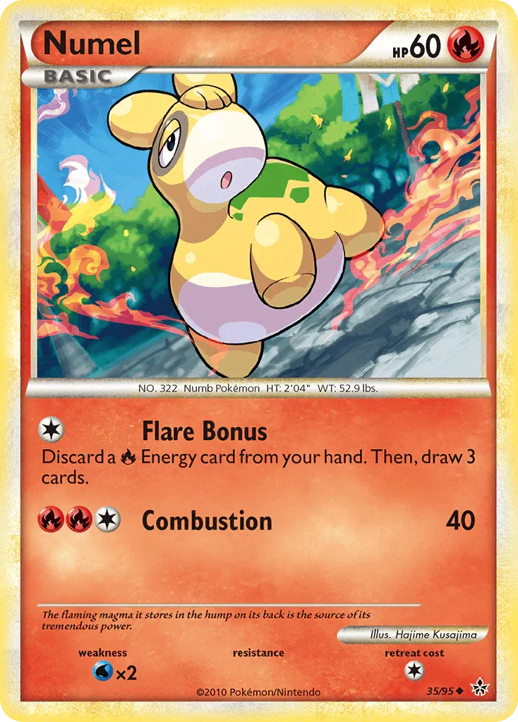 35, Fire, HeartGold & SoulSilver: Unleashed, Normal, Reverse Holofoil, Uncommon, Water[×2] Numel (35/95) [HeartGold & SoulSilver: Unleashed] - Trading Card World
