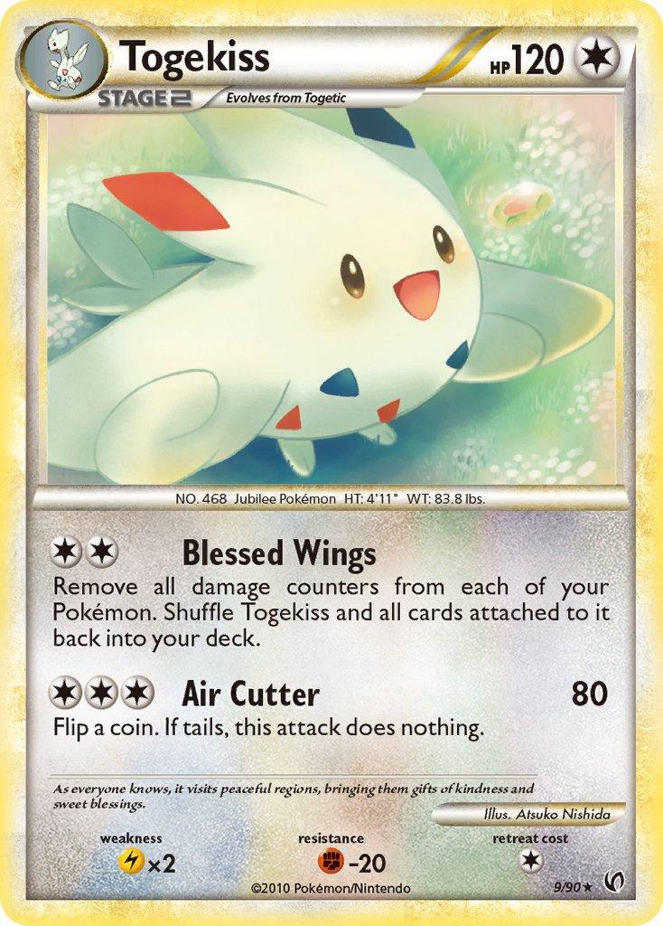 Colorless, Fighting[-20], HeartGold & SoulSilver: Undaunted, Lightning[×2], Normal, Rare Togekiss (9/90) (Theme Deck Exclusive) [HeartGold & SoulSilver: Undaunted] - Trading Card World