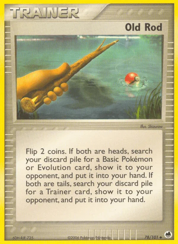78, EX: Dragon Frontiers, Item, Normal, Uncommon Old Rod (78/101) [EX: Dragon Frontiers] - Trading Card World