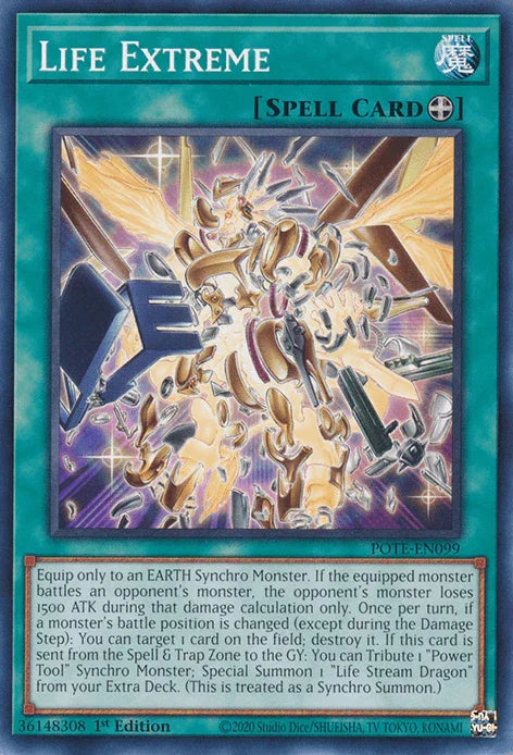 1st Edition, Common, Equip Spell, Power of the Elements, Spell, Unlimited Life Extreme [POTE-EN099] Common - Trading Card World