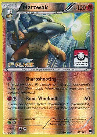 78, Fighting, Grass[×2], Promo, Reverse Holofoil, XY: BREAKthrough Marowak (78/162) (League Promo 1st Place) [XY: BREAKthrough] - Trading Card World