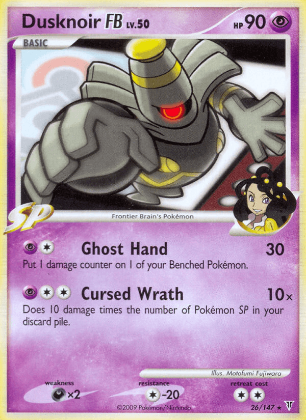 26, Colorless[-20], Darkness[×2], Normal, Platinum: Supreme Victors, Psychic, Rare, Reverse Holofoil Dusknoir FB (26/147) [Platinum: Supreme Victors] - Trading Card World