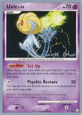 43, Normal, Psychic, Psychic[+20], Rare, World Championships 2009 Uxie LV.55 (43/146) (Stallgon - David Cohen) [World Championships 2009] - Trading Card World