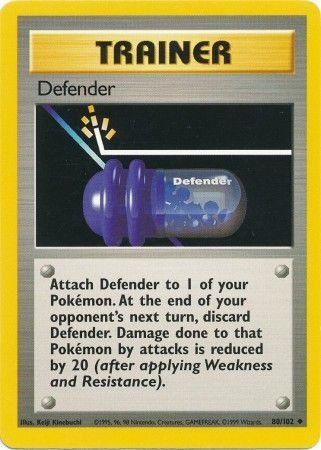 80, Base Set Unlimited, Normal, Trainer, Uncommon Defender (80/102) [Base Set Unlimited] - Trading Card World