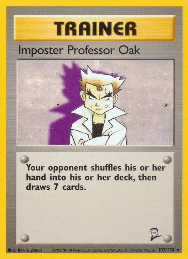 102, Base Set 2, Normal, Rare, Trainer Imposter Professor Oak (102/130) [Base Set 2] - Trading Card World