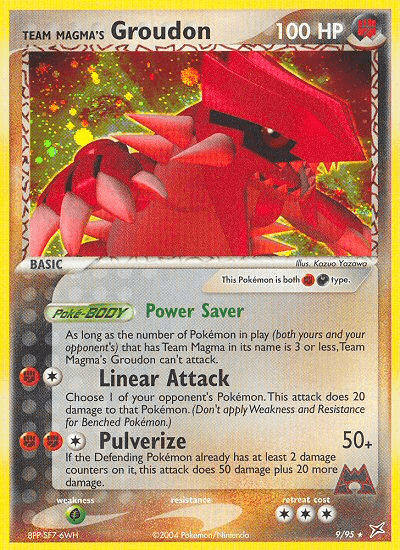 Darkness, EX: Team Magma vs Team Aqua, Fighting, Grass[×2], Holo Rare, Holofoil, Reverse Holofoil Team Magma's Groudon (9/95) [EX: Team Magma vs Team Aqua] - Trading Card World