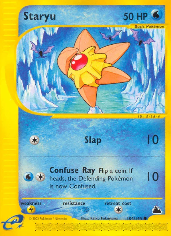 Common, Lightning[×2], Normal, Reverse Holofoil, Skyridge, Water Staryu (104/144) [Skyridge] - Trading Card World