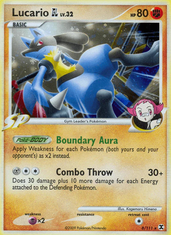 Fighting, Holo Rare, Holofoil, Platinum: Rising Rivals, Psychic[×2], Reverse Holofoil Lucario GL (8/111) [Platinum: Rising Rivals] - Trading Card World
