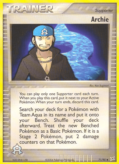 71, EX: Team Magma vs Team Aqua, Normal, Reverse Holofoil, Supporter, Uncommon Archie (71/95) [EX: Team Magma vs Team Aqua] - Trading Card World