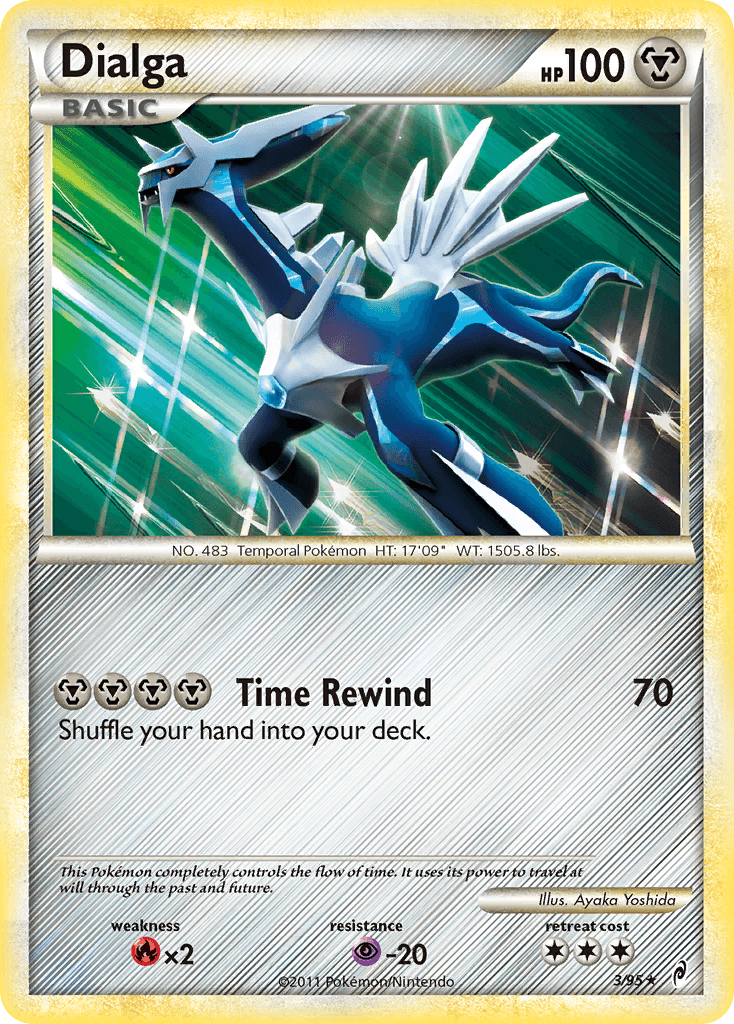 Fire[×2], HeartGold & SoulSilver: Call of Legends, Holo Rare, Holofoil, Metal, Psychic[-20], Reverse Holofoil Dialga (3/95) [HeartGold & SoulSilver: Call of Legends] - Trading Card World