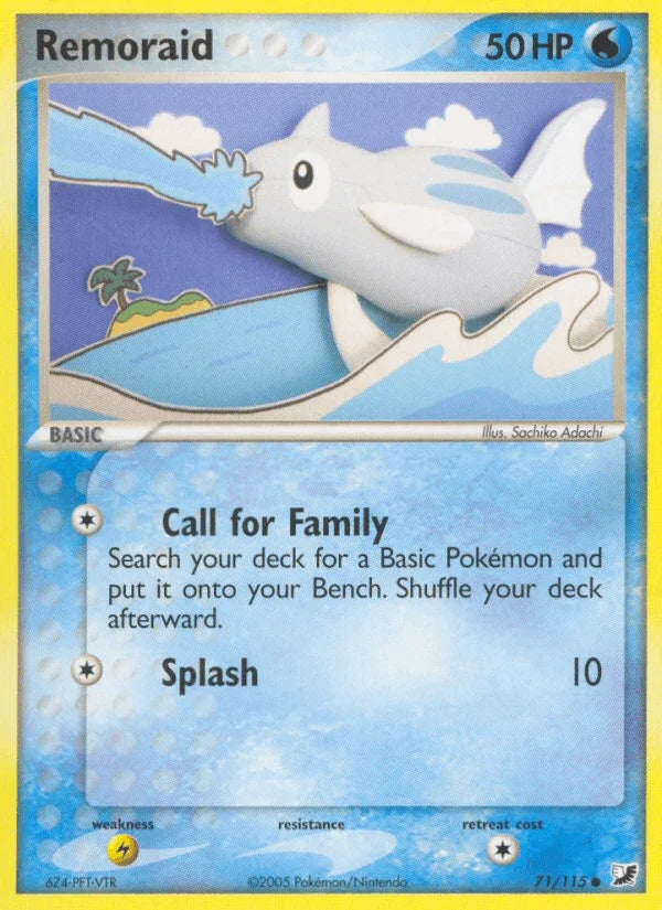 71, Common, EX: Unseen Forces, Lightning[×2], Normal, Water Remoraid (71/115) [EX: Unseen Forces] - Trading Card World