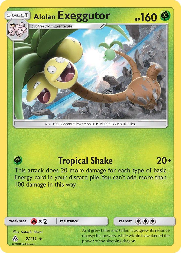 Fire[×2], Grass, Holofoil, Rare, Sun & Moon: Forbidden Light Alolan Exeggutor (2/131) (Theme Deck Exclusive) [Sun & Moon: Forbidden Light] - Trading Card World