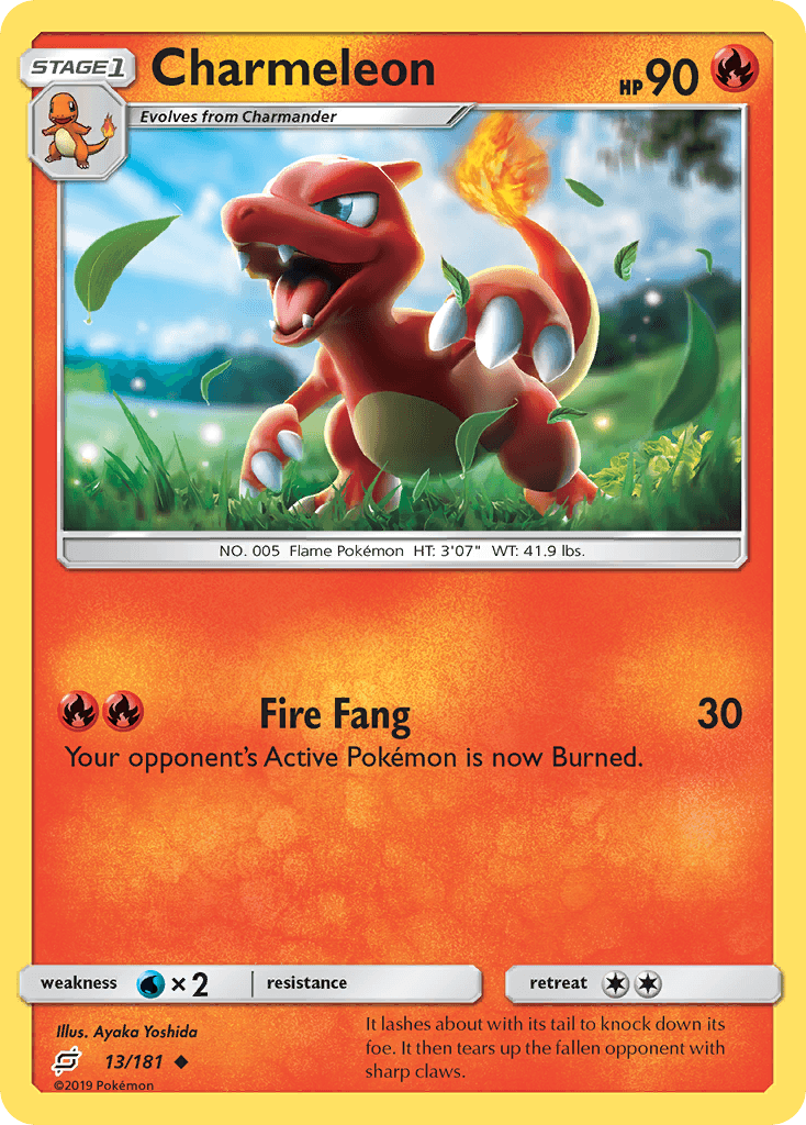 13, Fire, Normal, Reverse Holofoil, Sun & Moon: Team Up, Uncommon, Water[×2] Charmeleon (13/181) [Sun & Moon: Team Up] - Trading Card World