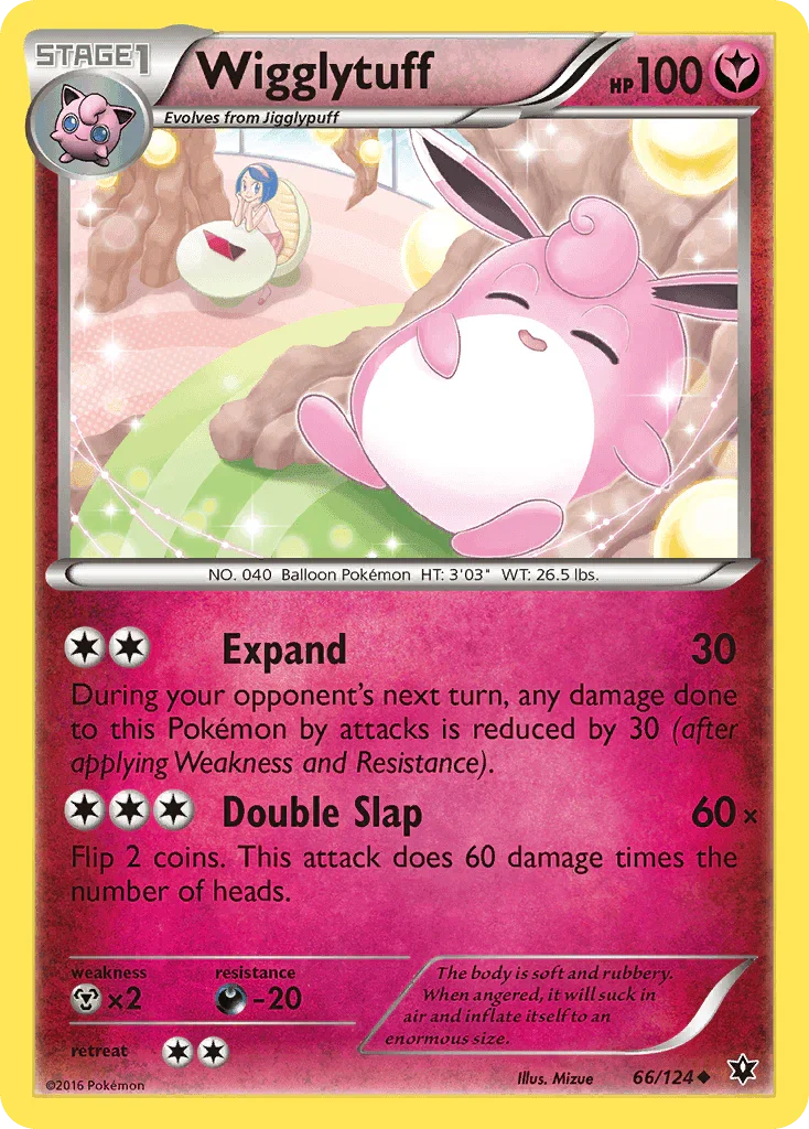 66, Darkness[-20], Fairy, Metal[×2], Normal, Reverse Holofoil, Uncommon, XY: Fates Collide Wigglytuff (66/124) [XY: Fates Collide] - Trading Card World