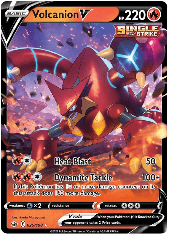 025, Fire, Holofoil, Sword & Shield: Chilling Reign, Ultra Rare, Water [x2] Volcanion V (025/198) [Sword & Shield: Chilling Reign] - Trading Card World