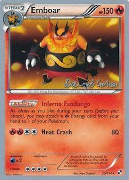20, Fire, Normal, Rare, Water[×2], World Championships 2011 Emboar (20/114) (Twinboar - David Cohen) [World Championships 2011] - Trading Card World
