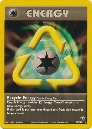 105, Colorless, Neo Genesis Unlimited, Normal, Rare Recycle Energy (105/111) [Neo Genesis Unlimited] - Trading Card World