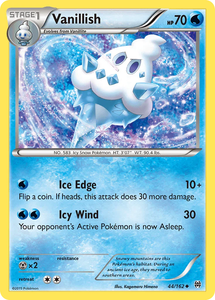 44, Metal[×2], Normal, Reverse Holofoil, Uncommon, Water, XY: BREAKthrough Vanillish (44/162) [XY: BREAKthrough] - Trading Card World