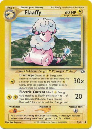 34, Fighting[×2], Lightning, Neo Genesis Unlimited, Normal, Uncommon Flaaffy (34/111) [Neo Genesis Unlimited] - Trading Card World