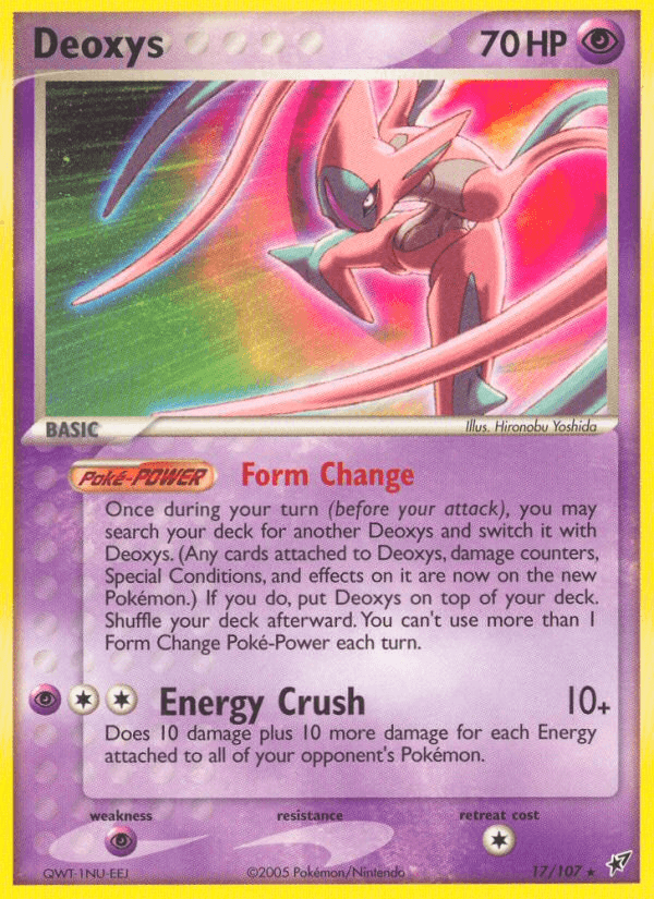 17, EX: Deoxys, Normal, Psychic, Psychic[×2], Rare Deoxys (17/107) [EX: Deoxys] - Trading Card World