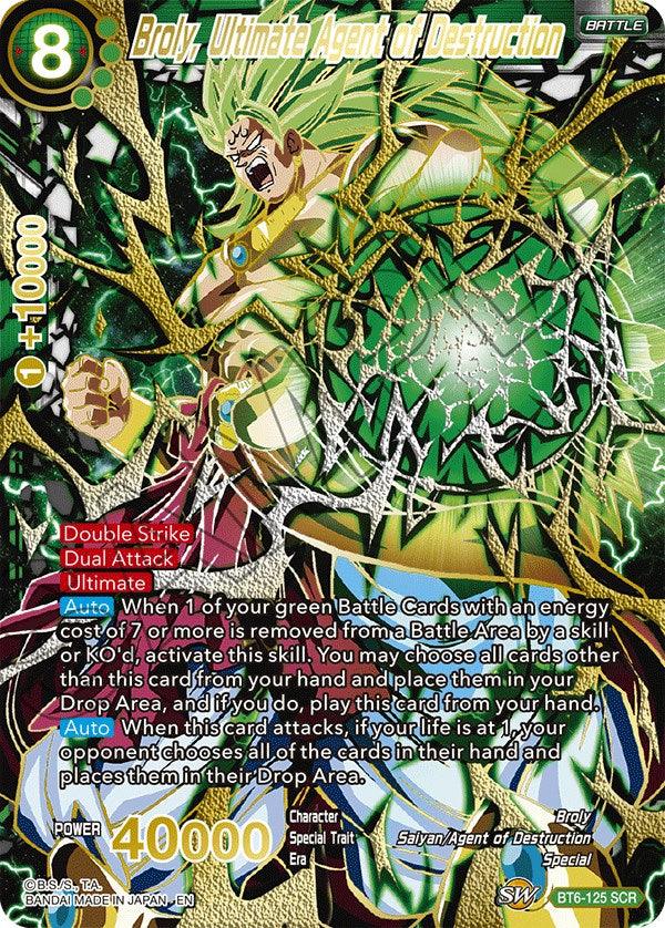 5th Anniversary Set, Battle, Broly, BT6-125, Green, Parallel Foil, Saiyan Agent of Destruction, Secret Rare, Special Broly, Ultimate Agent of Destruction (SCR) (BT6-125) [5th Anniversary Set] - Trading Card World