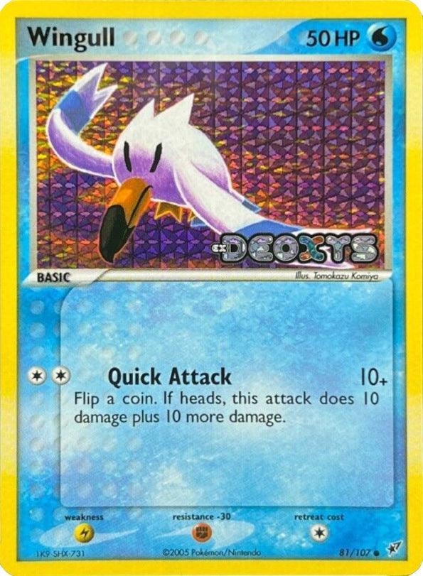 81, Common, EX: Deoxys, Fighting[-30], Lightning[×2], Reverse Holofoil, Water Wingull (81/107) (Stamped) [EX: Deoxys] - Trading Card World
