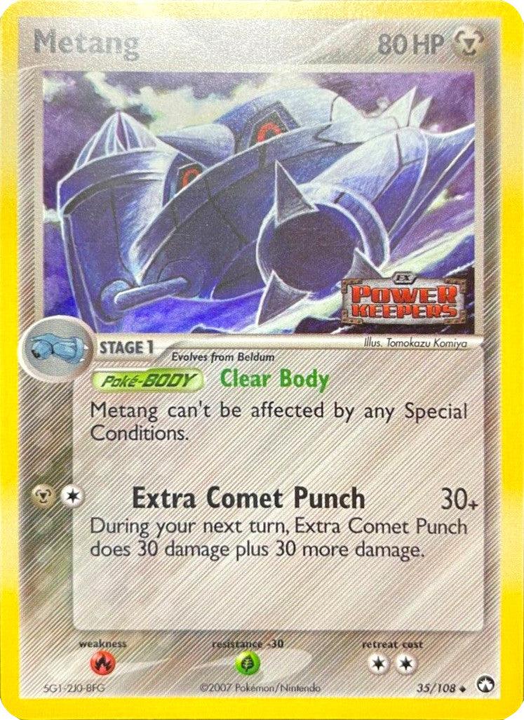 35, EX: Power Keepers, Fire, Grass [-30], Metal, Reverse Holofoil, Uncommon Metang (35/108) (Stamped) [EX: Power Keepers] - Trading Card World