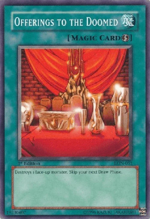1st Edition, Common, Labyrinth of Nightmare, Quick Play Spell, Spell, Unlimited Offerings to the Doomed [LON-051] Common - Trading Card World