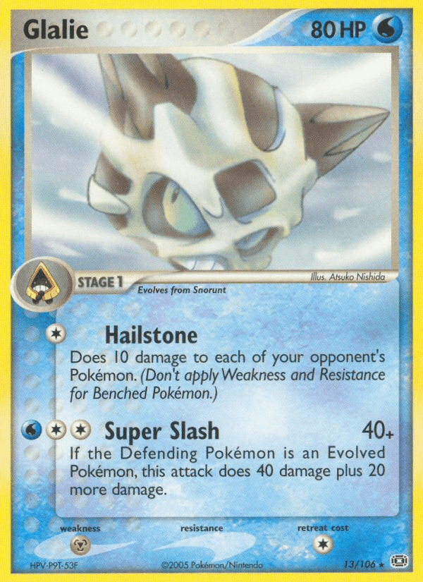 13, EX: Emerald, Metal[×2], Normal, Rare, Water Glalie (13/106) [EX: Emerald] - Trading Card World