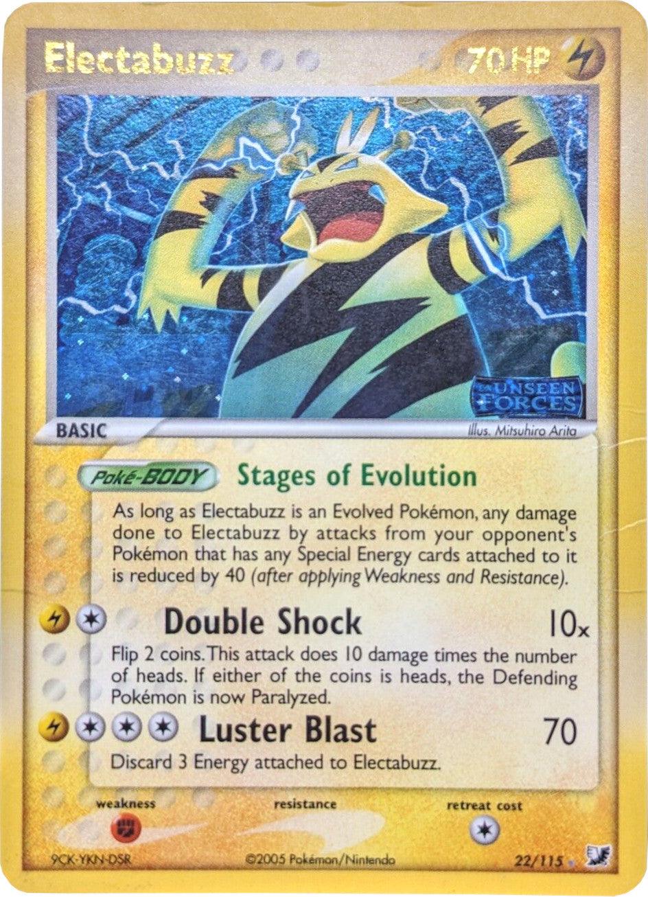 22, EX: Unseen Forces, Fighting[×2], Lightning, Rare, Reverse Holofoil Electabuzz (22/115) (Stamped) [EX: Unseen Forces] - Trading Card World