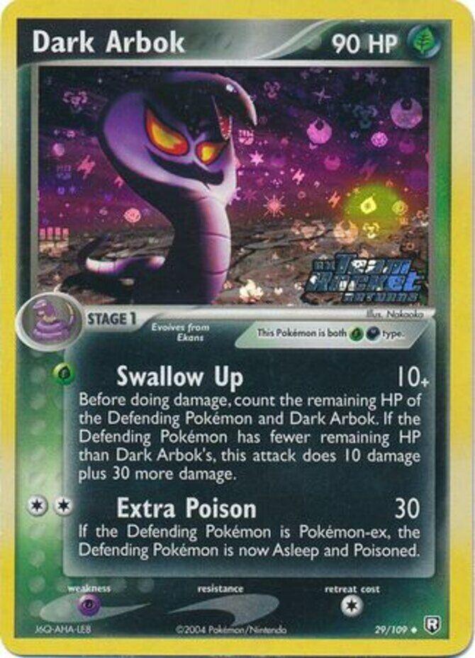 29, Darkness, EX: Team Rocket Returns, Grass, Psychic[×2], Reverse Holofoil, Uncommon Dark Arbok (29/109) (Stamped) [EX: Team Rocket Returns] - Trading Card World