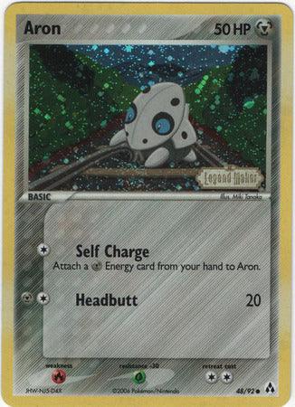 48, Common, EX: Legend Maker, Fire[×2], Grass[-30], Metal, Reverse Holofoil Aron (48/92) (Stamped) [EX: Legend Maker] - Trading Card World