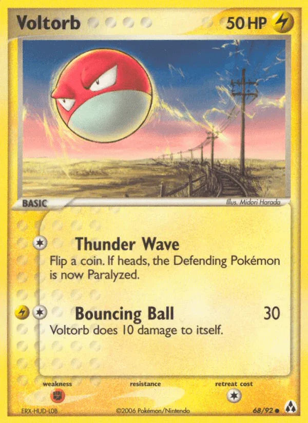 68, Common, EX: Legend Maker, Fighting[×2], Lightning, Normal Voltorb (68/92) [EX: Legend Maker] - Trading Card World