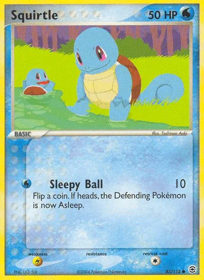 82, Common, EX: FireRed & LeafGreen, Lightning[×2], Normal, Reverse Holofoil, Water Squirtle (82/112) [EX: FireRed & LeafGreen] - Trading Card World