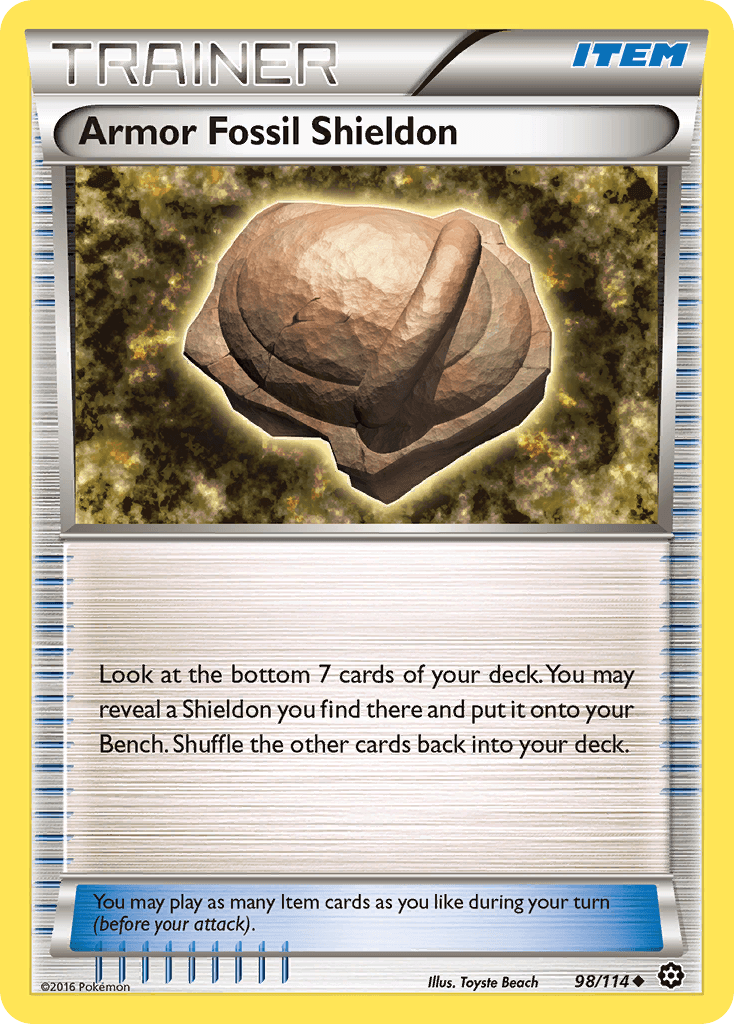 98, Item, Normal, Reverse Holofoil, Uncommon, XY: Steam Siege Armor Fossil Shieldon (98/114) [XY: Steam Siege] - Trading Card World