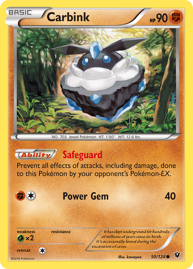 50, Common, Fighting, Grass[×2], Normal, Reverse Holofoil, XY: Fates Collide Carbink (50/124) [XY: Fates Collide] - Trading Card World