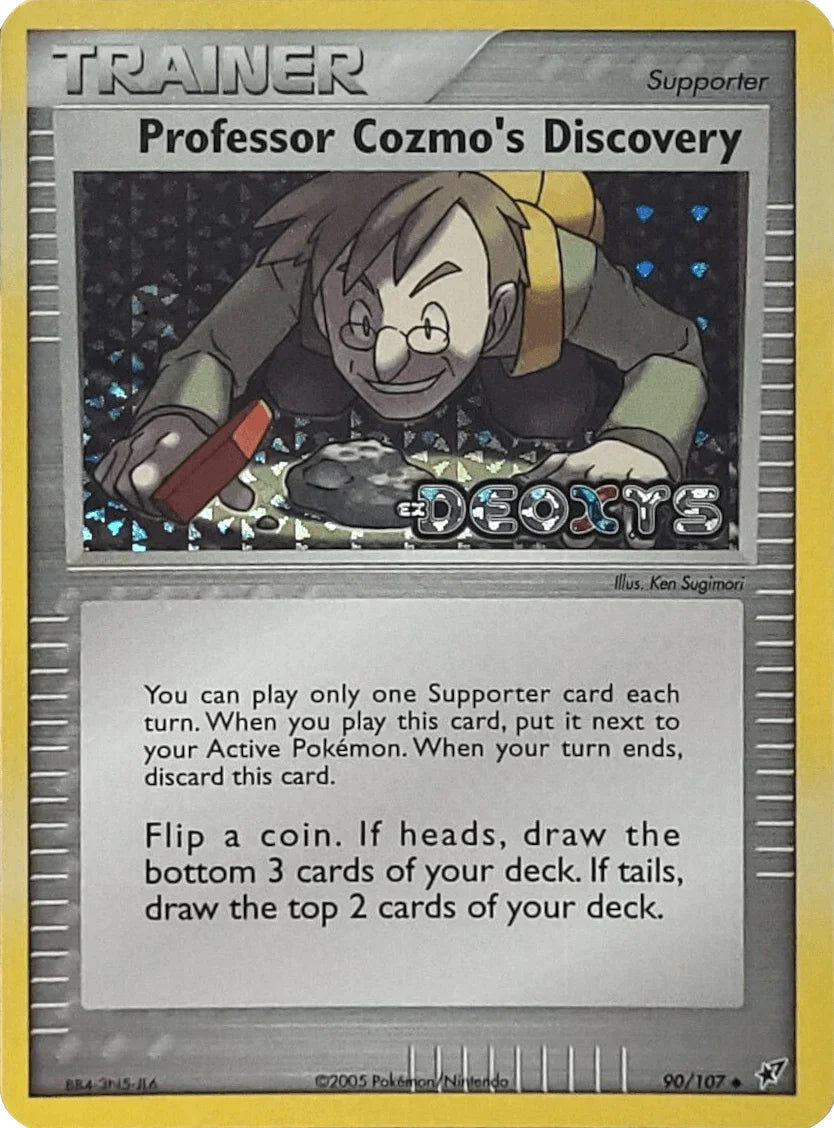 90, EX: Deoxys, Reverse Holofoil, Supporter, Uncommon Professor Cozmo's Discovery (90/107) (Stamped) [EX: Deoxys] - Trading Card World