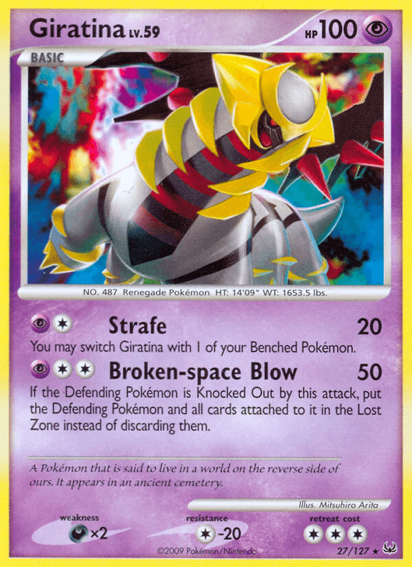 27, Colorless[-20], Darkness[×2], Normal, Platinum: Base Set, Psychic, Rare, Reverse Holofoil Giratina (27/127) [Platinum: Base Set] - Trading Card World