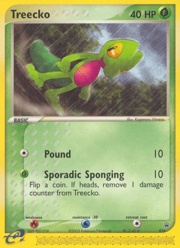 016, Black Star Promo, Fire[×2], Grass, Holofoil, Nintendo: Black Star Promos, noPrice, Normal, Water[-30] Treecko (016) [Nintendo: Black Star Promos] - Trading Card World