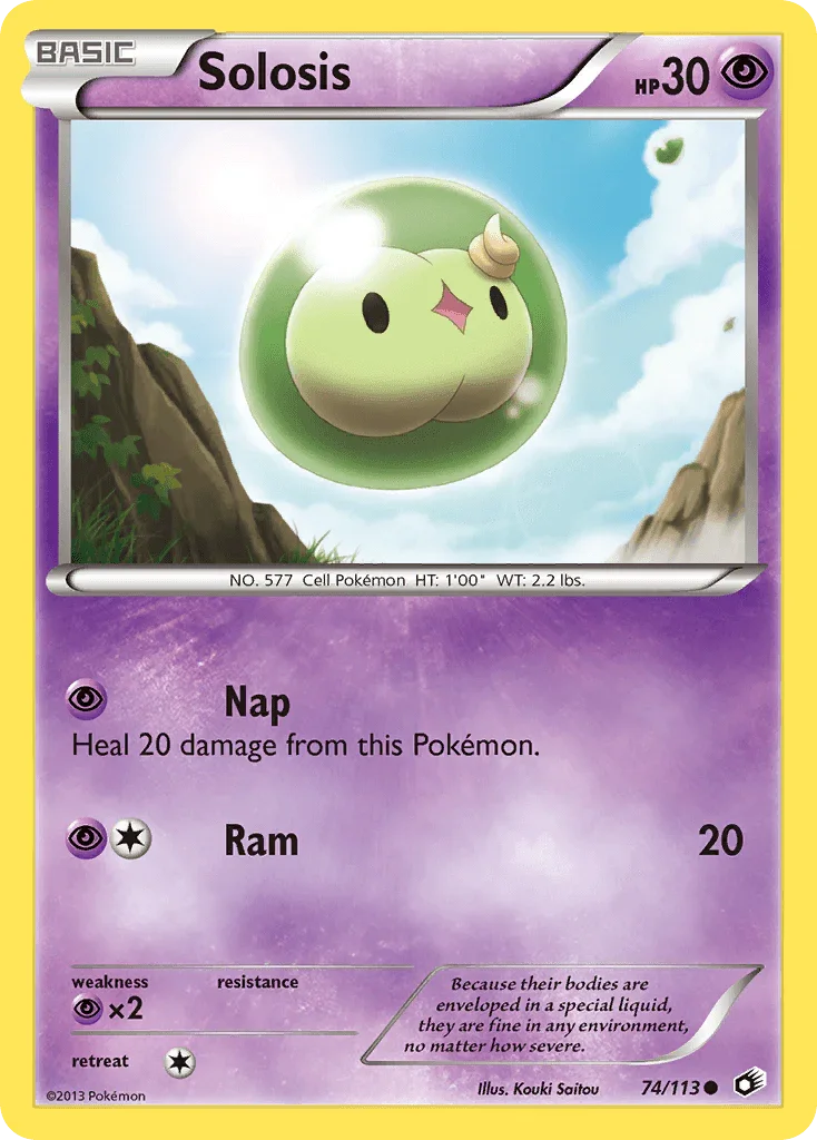 74, Black & White: Legendary Treasures, Common, Normal, Psychic, Psychic[×2], Reverse Holofoil Solosis (74/113) [Black & White: Legendary Treasures] - Trading Card World