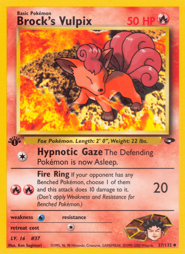 1st Edition Normal, 37, Fire, Gym Challenge 1st Edition, Uncommon, Water[×2] Brock's Vulpix (37/132) [Gym Challenge 1st Edition] - Trading Card World