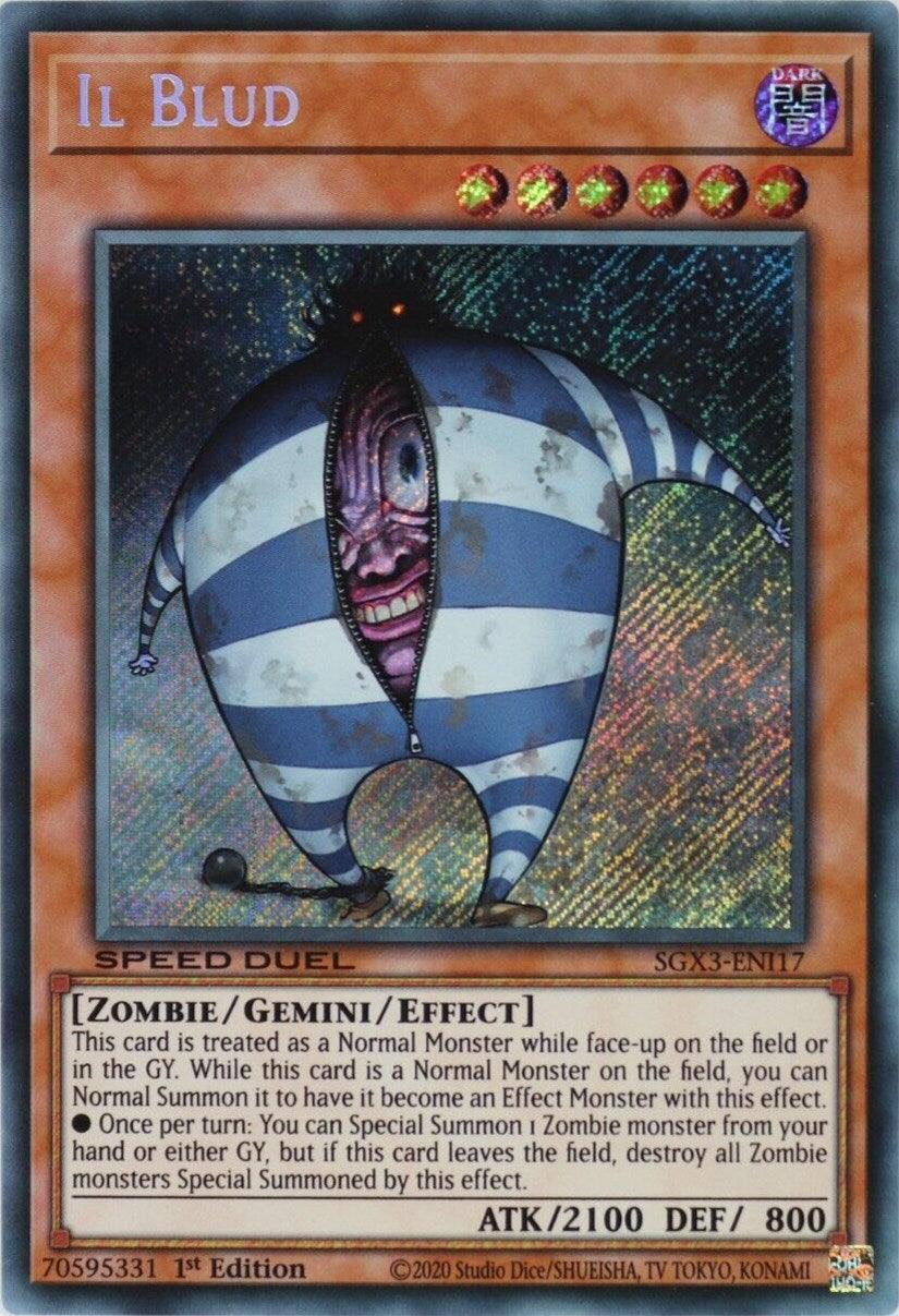 1st Edition, Dark, Gemini Monster, Secret Rare, Speed Duel GX: Duelists of Shadows, Zombie Il Blud [SGX3-ENI17] Secret Rare - Trading Card World