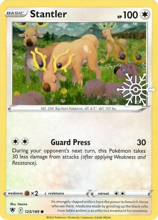 125, Colorless, Common, Fighting [x2], Holofoil, Sword & Shield: Astral Radiance Stantler (125/189) (Holiday Calendar) [Sword & Shield: Astral Radiance] - Trading Card World
