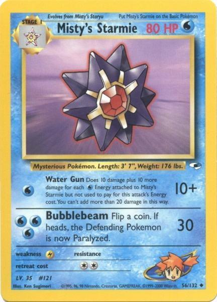 56, Gym Heroes Unlimited, Lightning[×2], Normal, Uncommon, Water Misty's Starmie (56/132) [Gym Heroes Unlimited] - Trading Card World