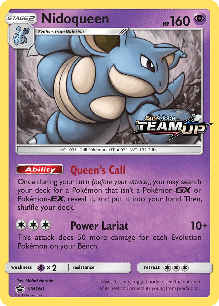 Black Star Promo, Holofoil, Psychic, Psychic[×2], SM160, Sun & Moon: Black Star Promos Nidoqueen (SM160) [Sun & Moon: Black Star Promos] - Trading Card World
