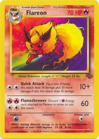 19, Fire, Jungle Unlimited, Normal, Rare, Water[×2] Flareon (19/64) [Jungle Unlimited] - Trading Card World