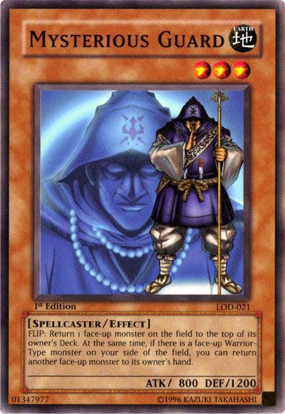 1st Edition, Common, Earth, Effect Monster, Legacy of Darkness, Spellcaster, Unlimited Mysterious Guard [LOD-021] Common - Trading Card World